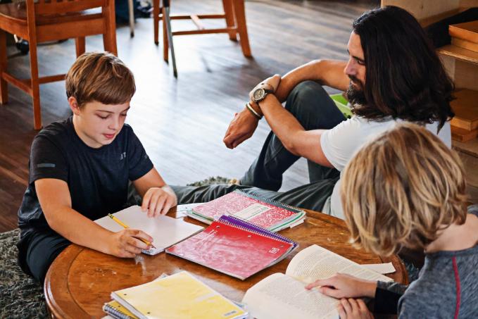 Students engaged in Montessori learning